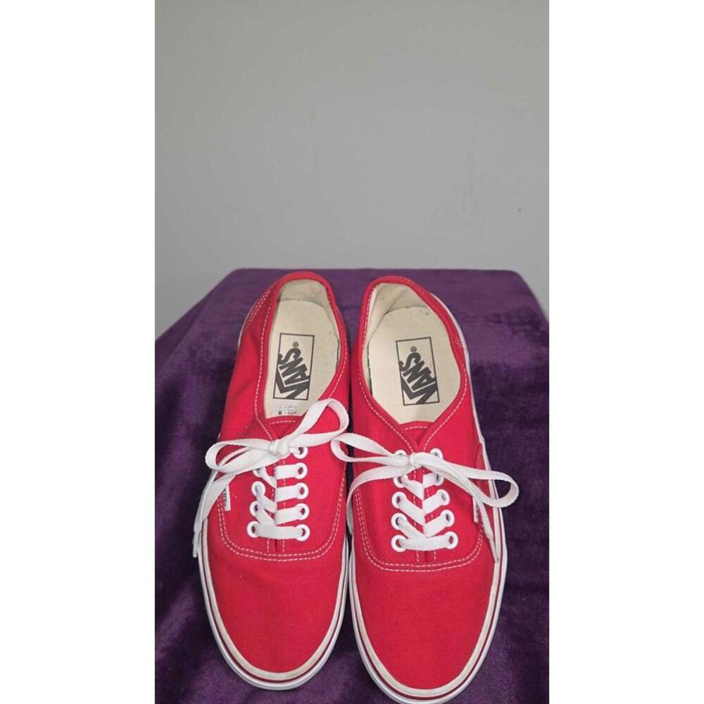 Vans Original Red Canvas Lace Up Low Top Skate Shoes Women's 9 Men's 7.5